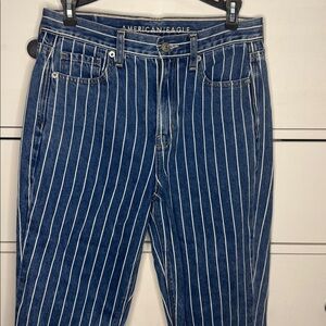 American Eagle Blue Striped X-long Jeans